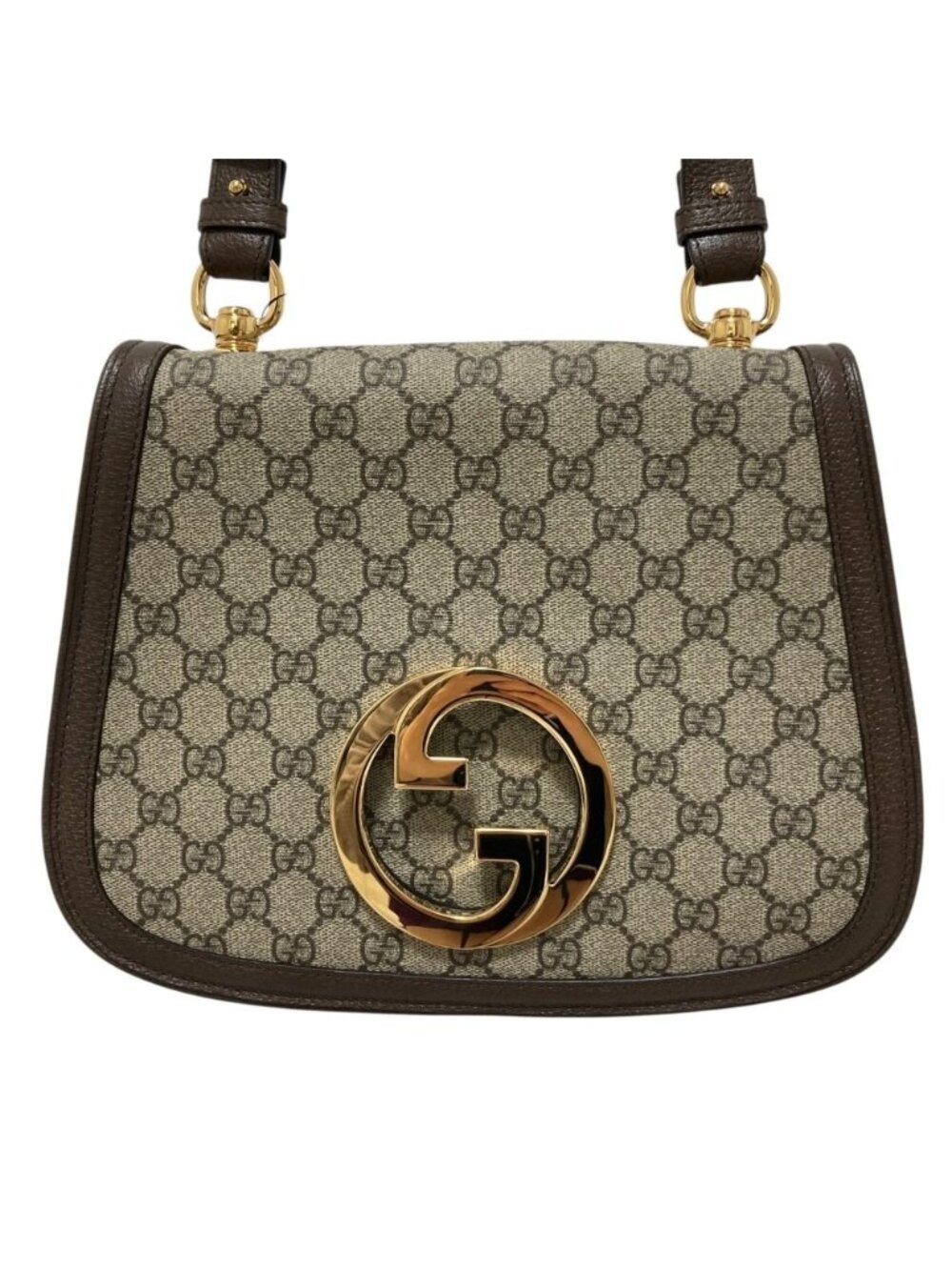 Gucci Blondie GG Supreme Shoulder Bag Beige Brown